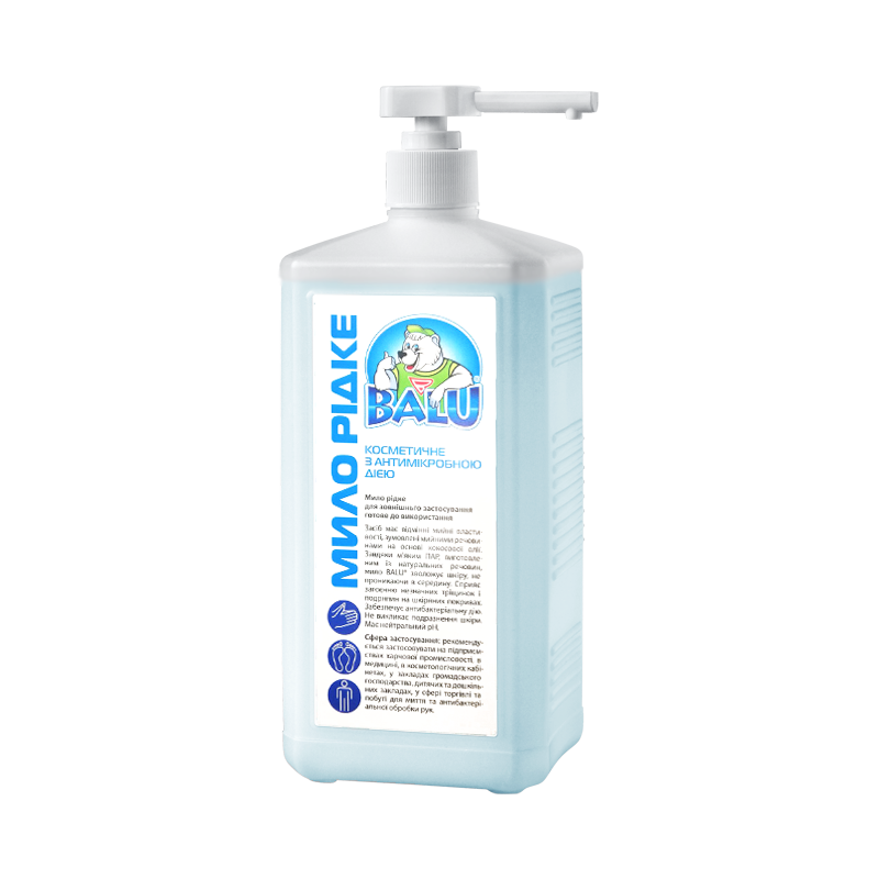 Мило рідке косметичне з антимікробною дією BALU, 1000 мл